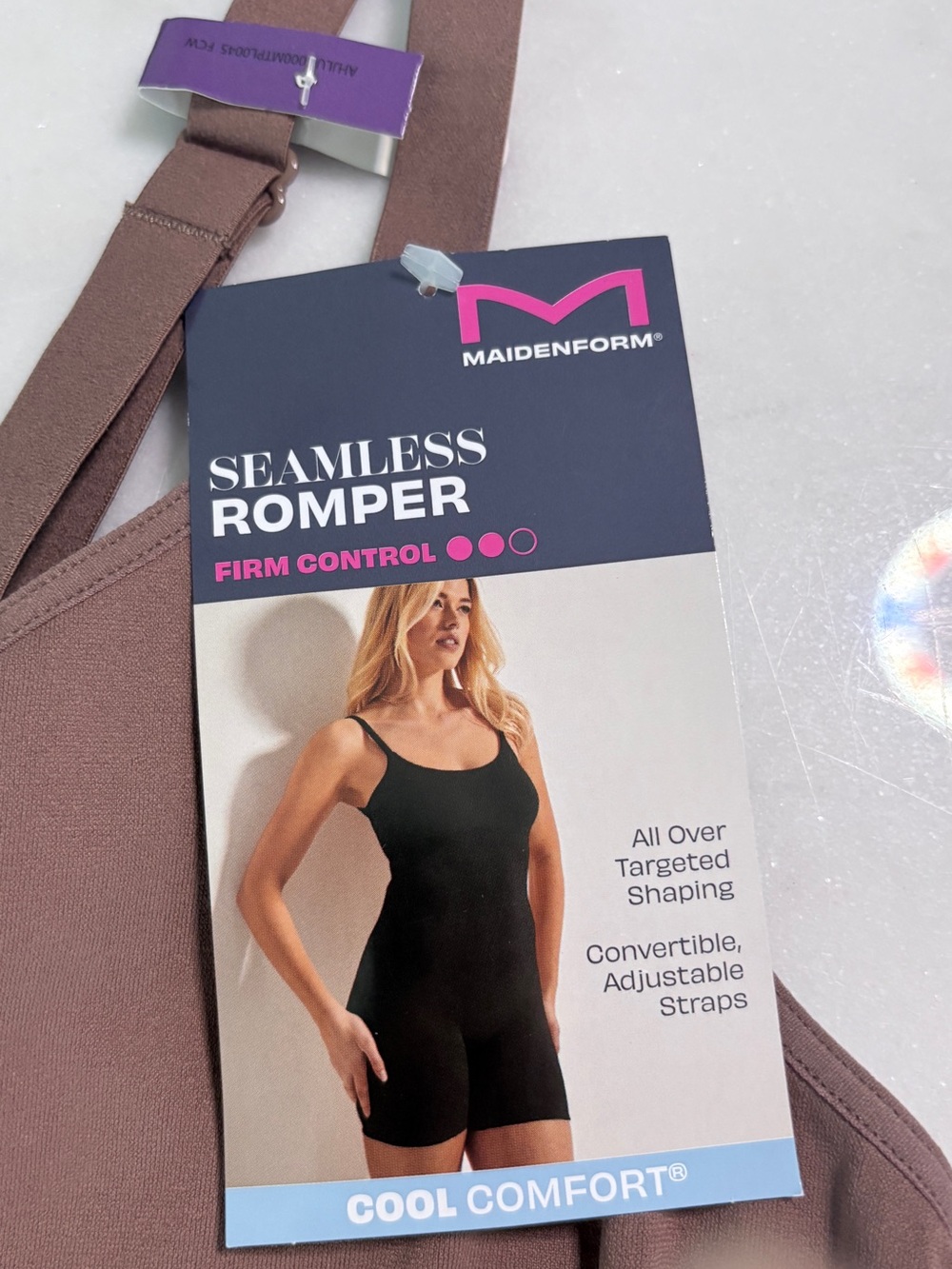 NWT Maidenform Seamless Romper Firm Control Bodysuit Cocoa Mocha  Size 2XL - Picture 9 of 10